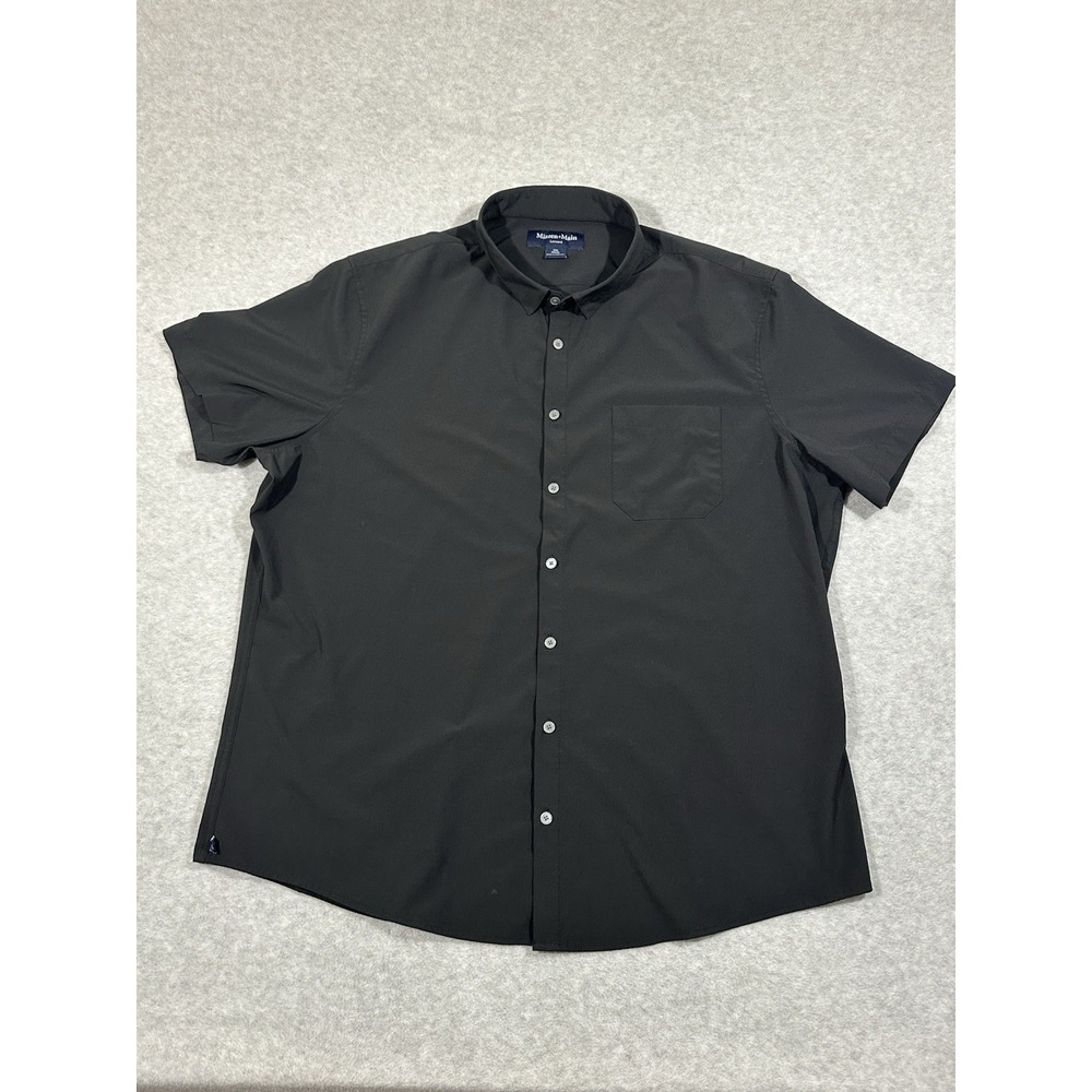 Mizzen+Main Black Short-Sleeve Performance Button-Down